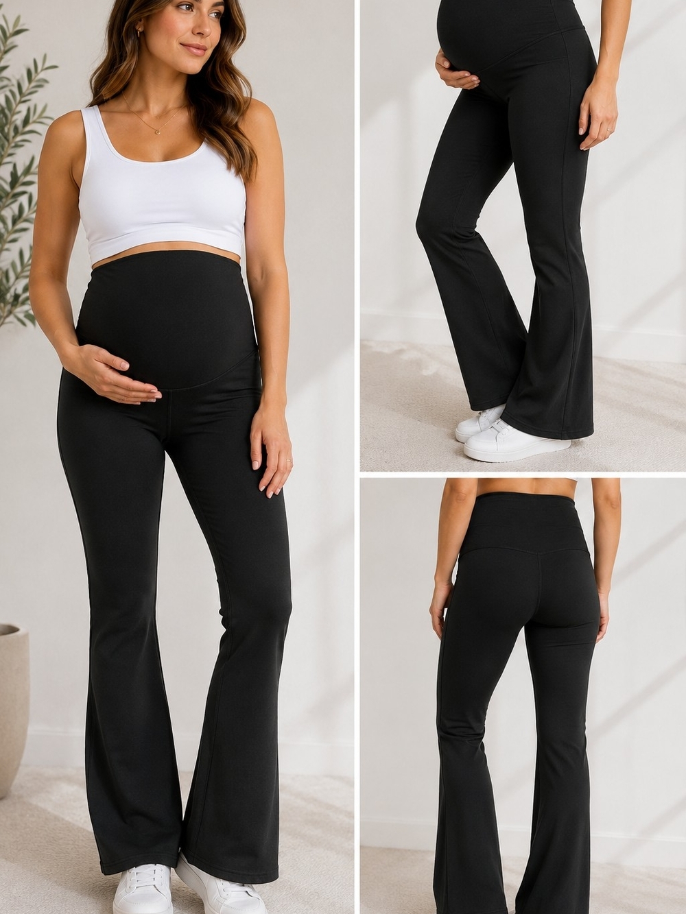 SHEIN Maternity Flare Leggings Black Yoga Pants